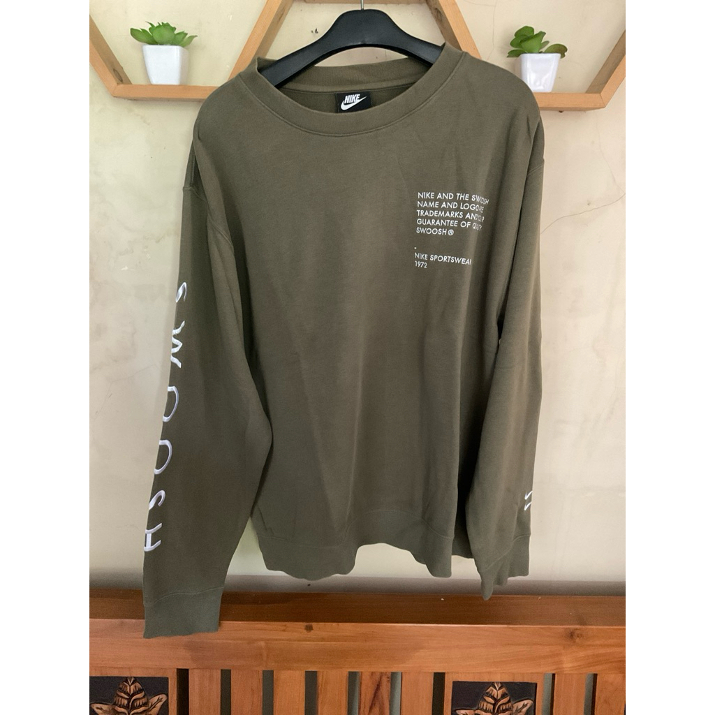 Crewneck Nike Swoosh Army Spell Out Full Bordir