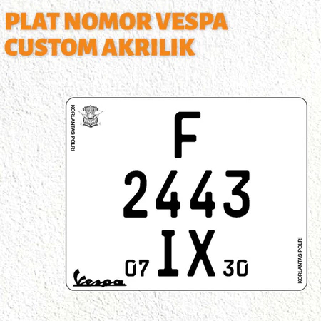 Plat Motor Vespa Akrilik Custom