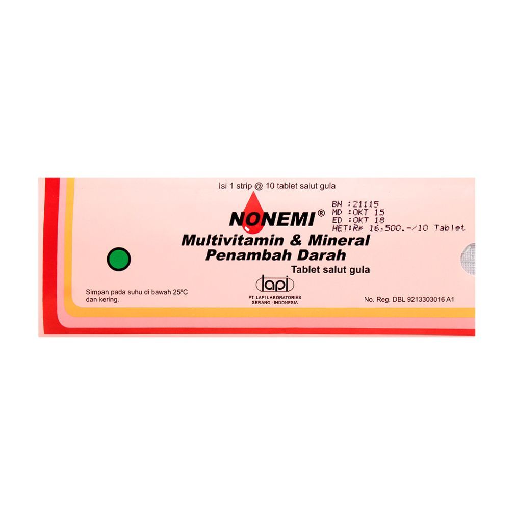 NONEMI ISI 10 TABLET (SEPLEMEN PENAMBAH DARAH)