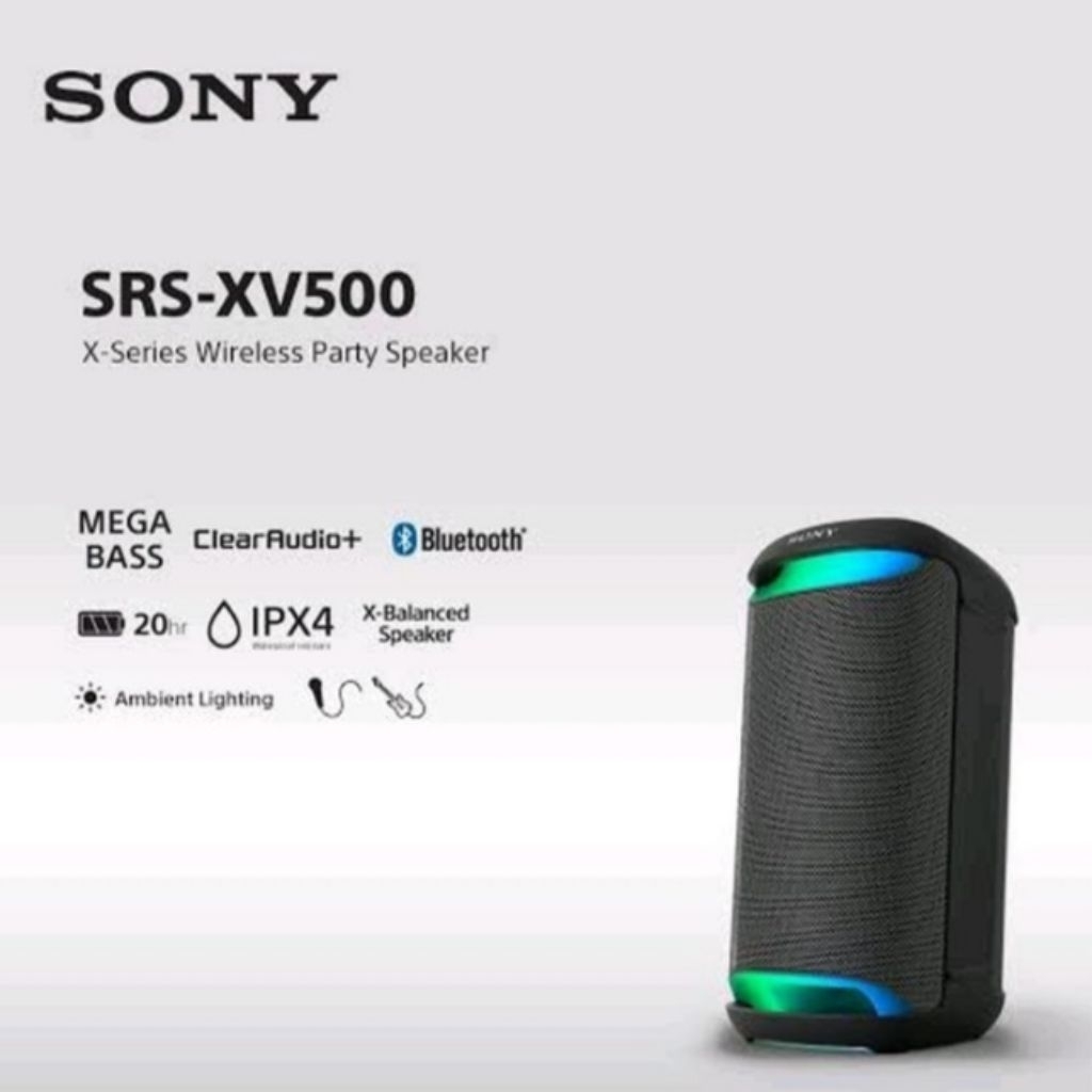 Sony SRS-XV500 Portable Party Speaker Bluetooth Karaoke, With Battery