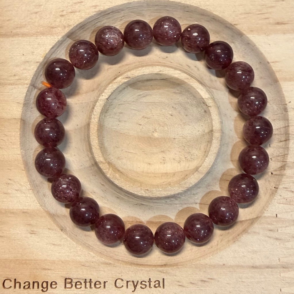 Gelang Batu Alam Natural Old Mine star Strawberry Quartz HQ