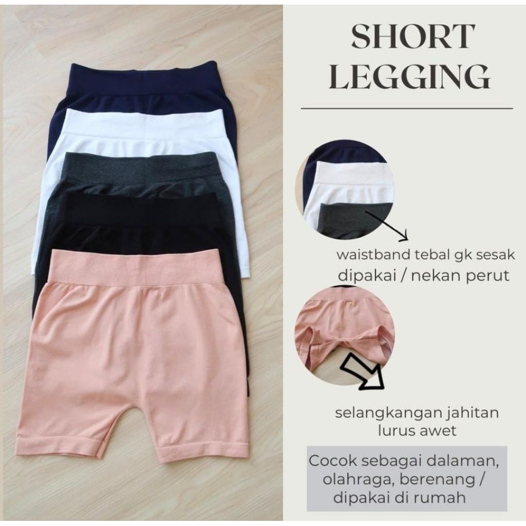 Beautiful Legging Center - Short Legging Basic – Nyaman & Stretch (Panjang 35cm)