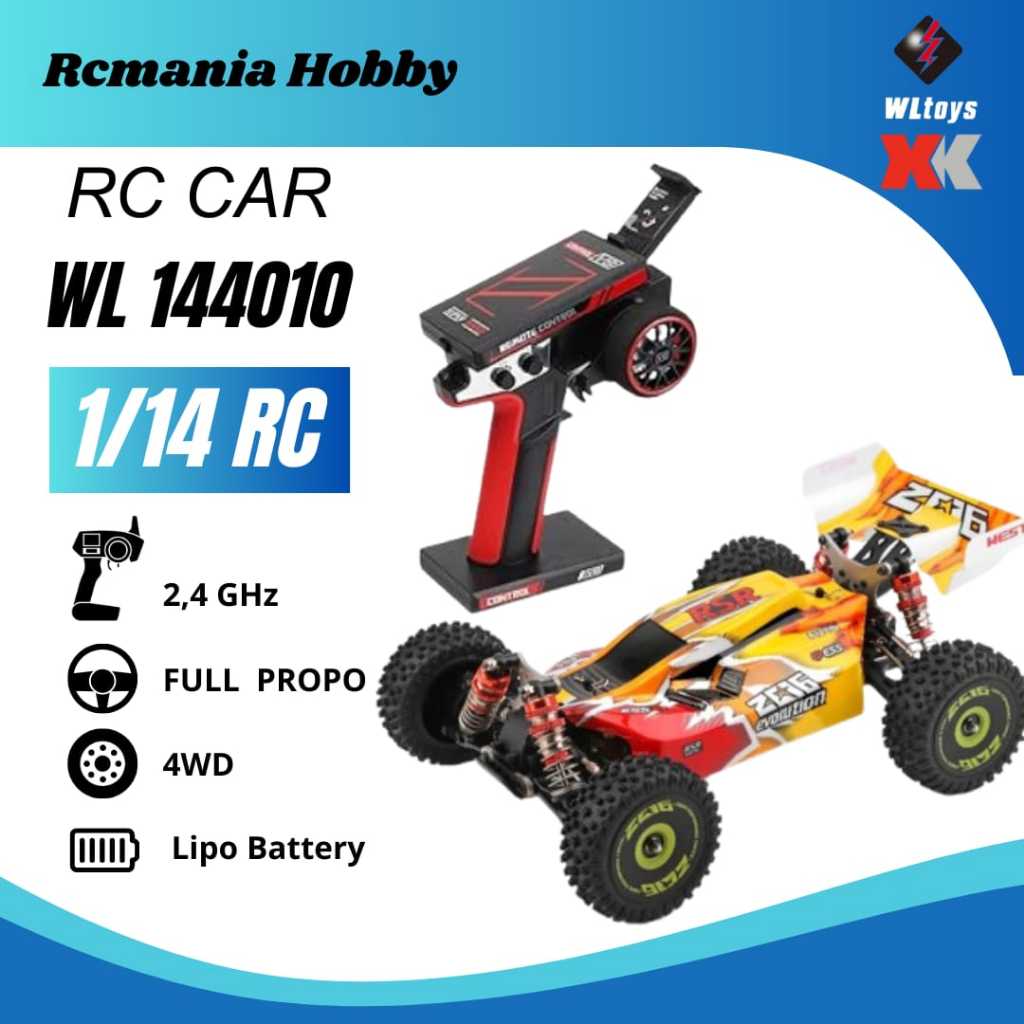 WL 144010 RC Buggy Brushless Drift 1/14 Metal Chassis 75Km/H RTR Rc