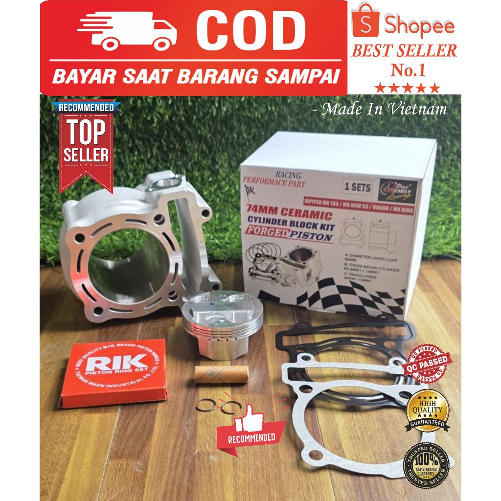 BLOK BORE UP MX / VIXION / MX KING / MX 135 SIZE 70MM & 72MM & 74MM & 76MM & 78mm ( NEW VERSION )