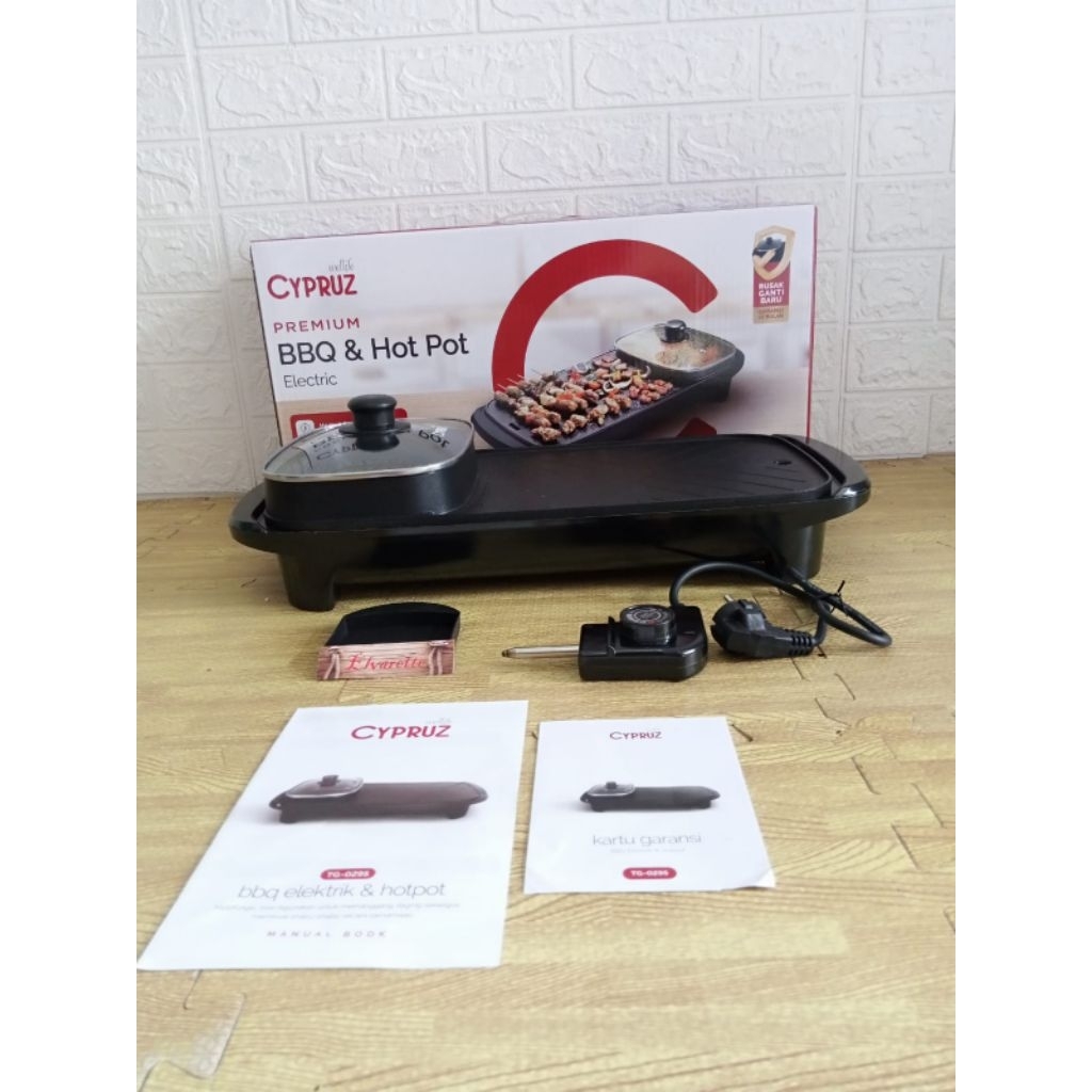 Cypruz hotpot bbq electric. Alat masak untuk Griil Barbeque bbq dan Hotpot jadi satu alat. bergarans