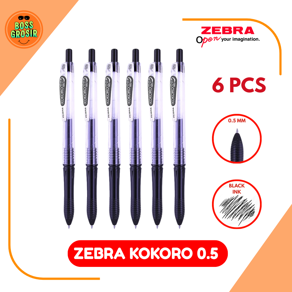 Boss Grosir - Zebra Kokoro Gel Pen 0.5mm / Pulpen Lucu / Pulpen Enak / Nyaman / Viral / Sweet