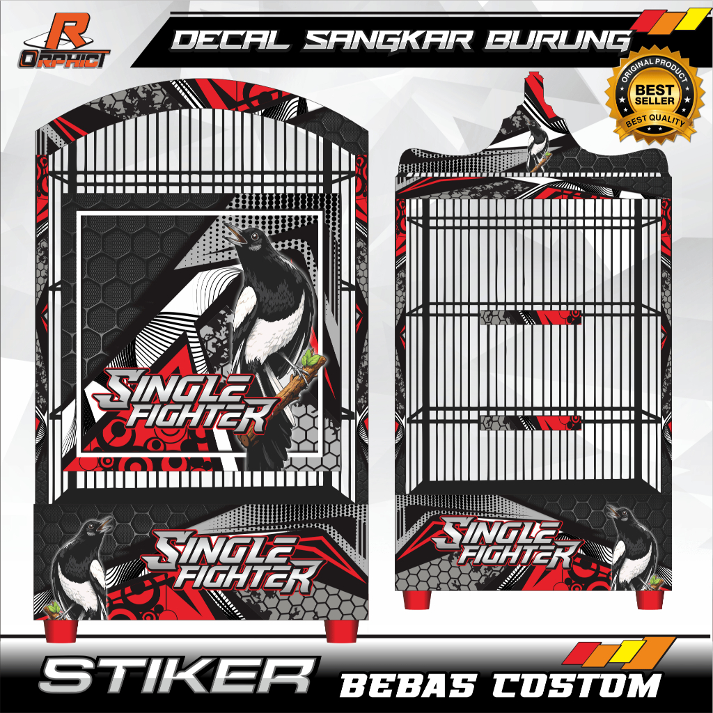 STICKER custom DECAL SANGKAR / KANDANG KOTAK || STIKER KACER || ebod jaya, oriq, BNR, kosan, BMW, re