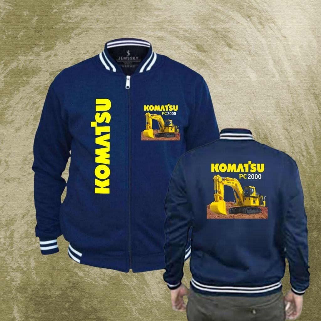 Zipper Baseball varsity excavator Komatsu pc2000 sablon DTF