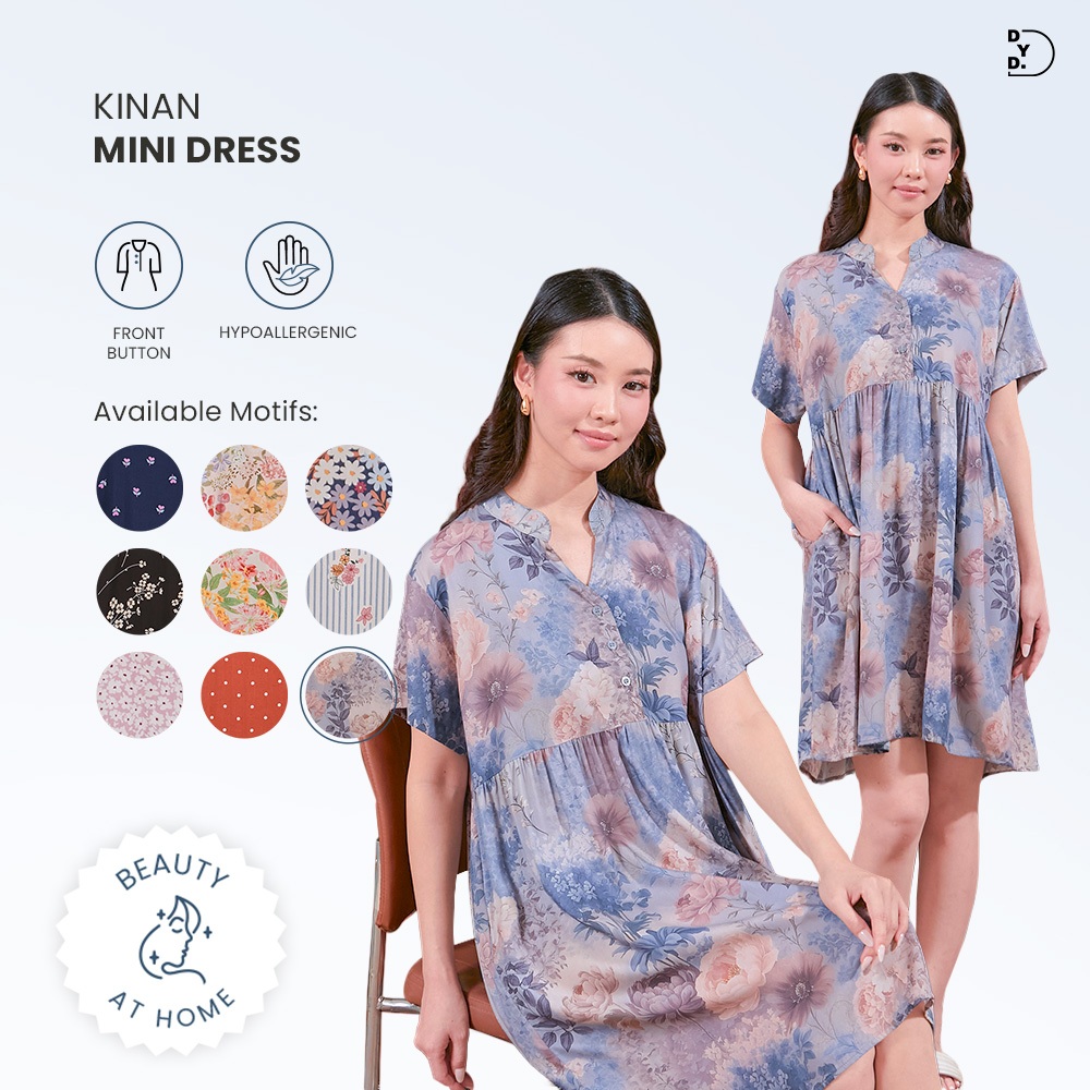 DYD LABEL Kinan Mini Dress Wanita Homewear Home Dress Rayon Premium Daster Jumbo Bumil Busui Friendl