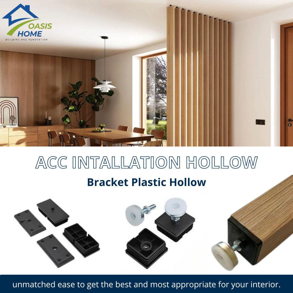 OASIS HOME - Bracket Putar Instalasi Hollow Partisi PVC | Kisi-Kisi Ruangan Sekat Ruang Minimalis WP