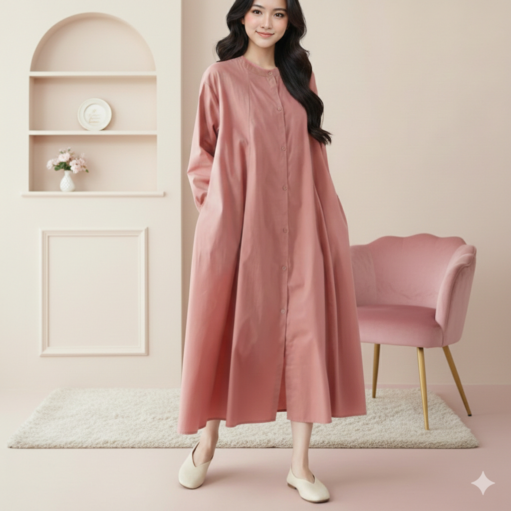 Olin Midi  Oversize Dress Shirt Dress Tunik Linen Oversize Tunik Midi Linen Oversize  Dress