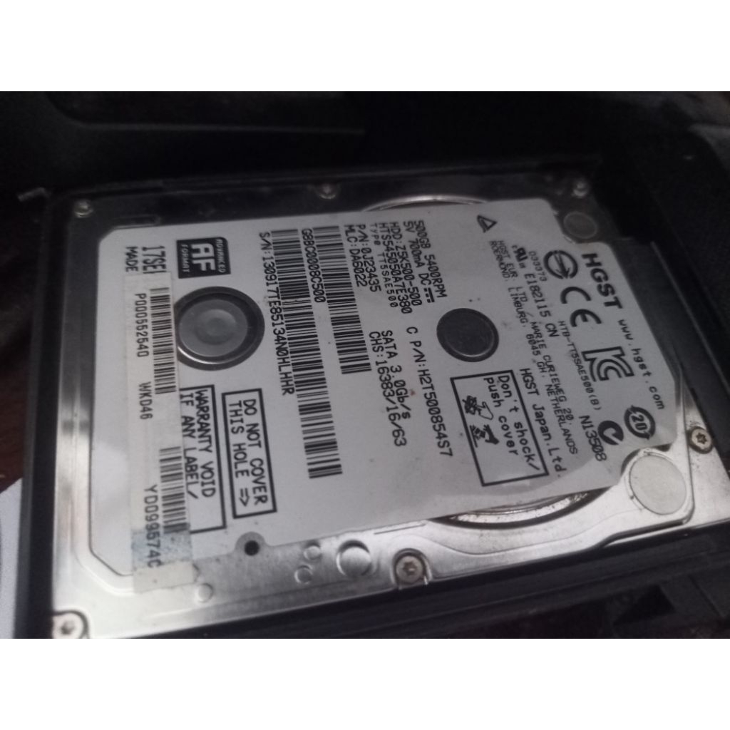 Hardisk Laptop HGST  500GB  2,5" Slim