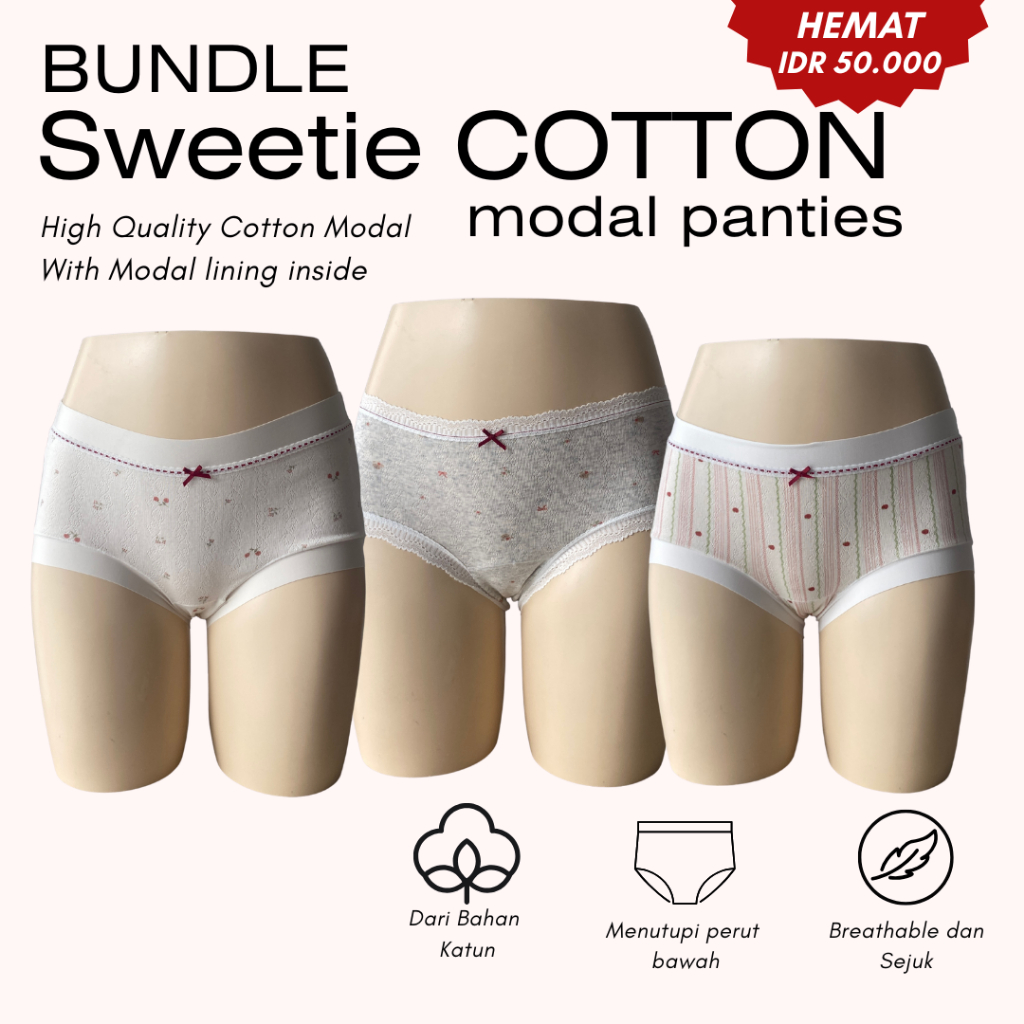 SNUGSANDHUG celana dalam Katun Modal Wanita antibakteri for everyday