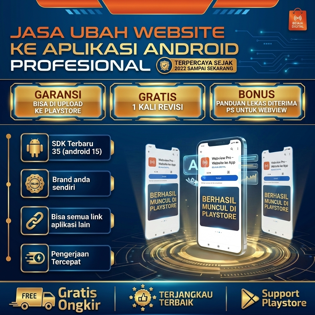 Jasa Convert Website ke Apk Ringan Bisa di Upload ke Playstore | WEBVIEW website jadi APK dan AAB