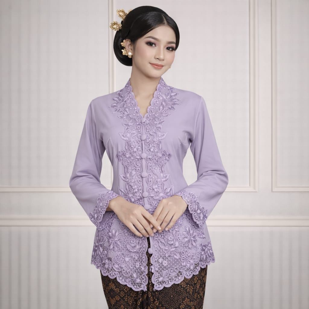 Kebaya Encim Katun Ungu 677