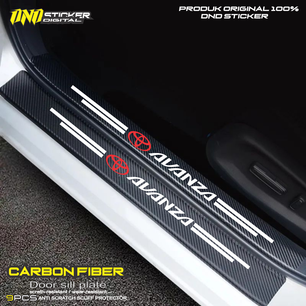 PROMO 9PCS Stiker Pijakan Mobil TOYOTA AVANZA Carbon Tahan Lama