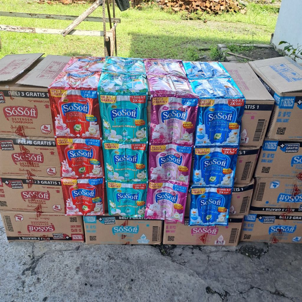 Sosoft renteng KARTON isi 10 / Sosoft sachet 80ml