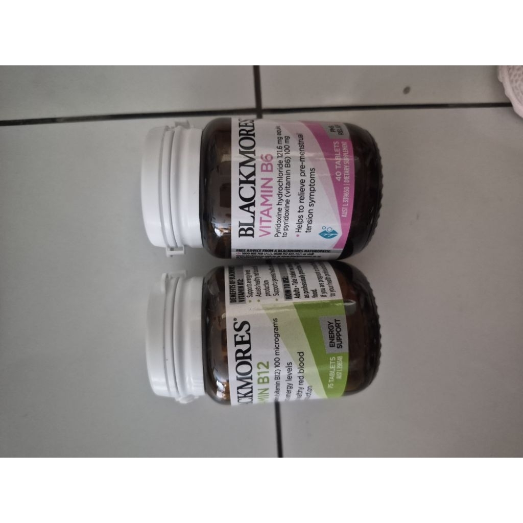 blackmores vitamin b 6 (pink)  , b 12 (hijau muda)