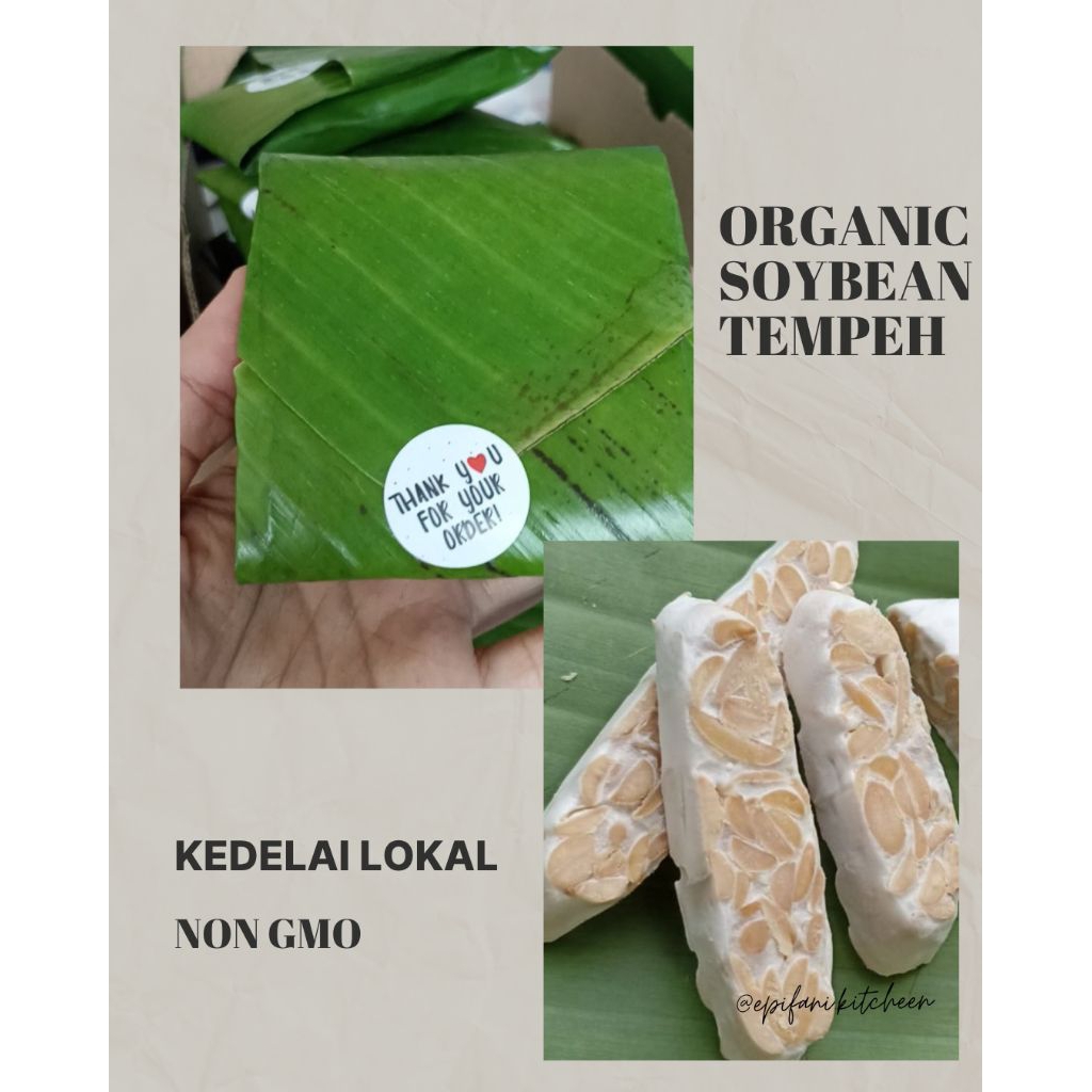 Tempe Kedelai Lokal Organik, Non GMO