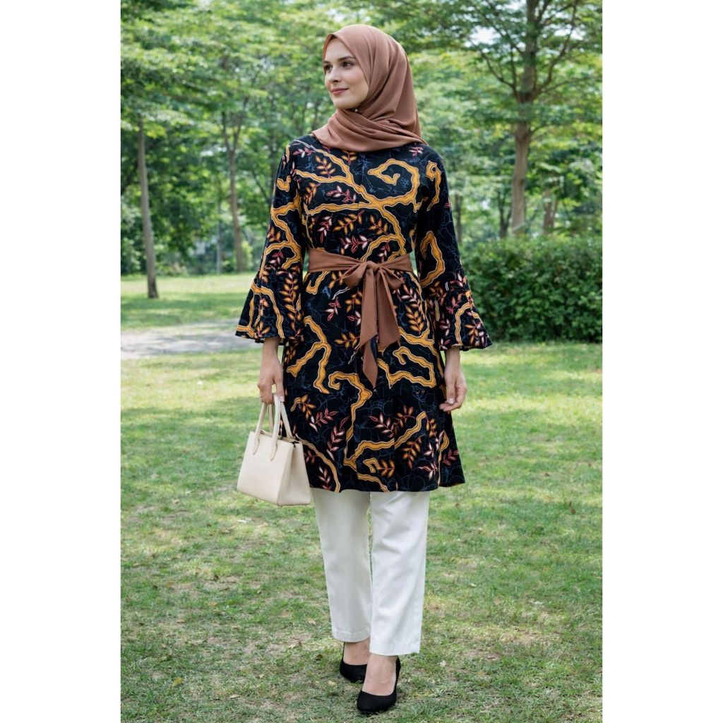 Karunia Prisca Tunik Batik Tunik Wanita Gamis Batik wanita Tunik Hitam