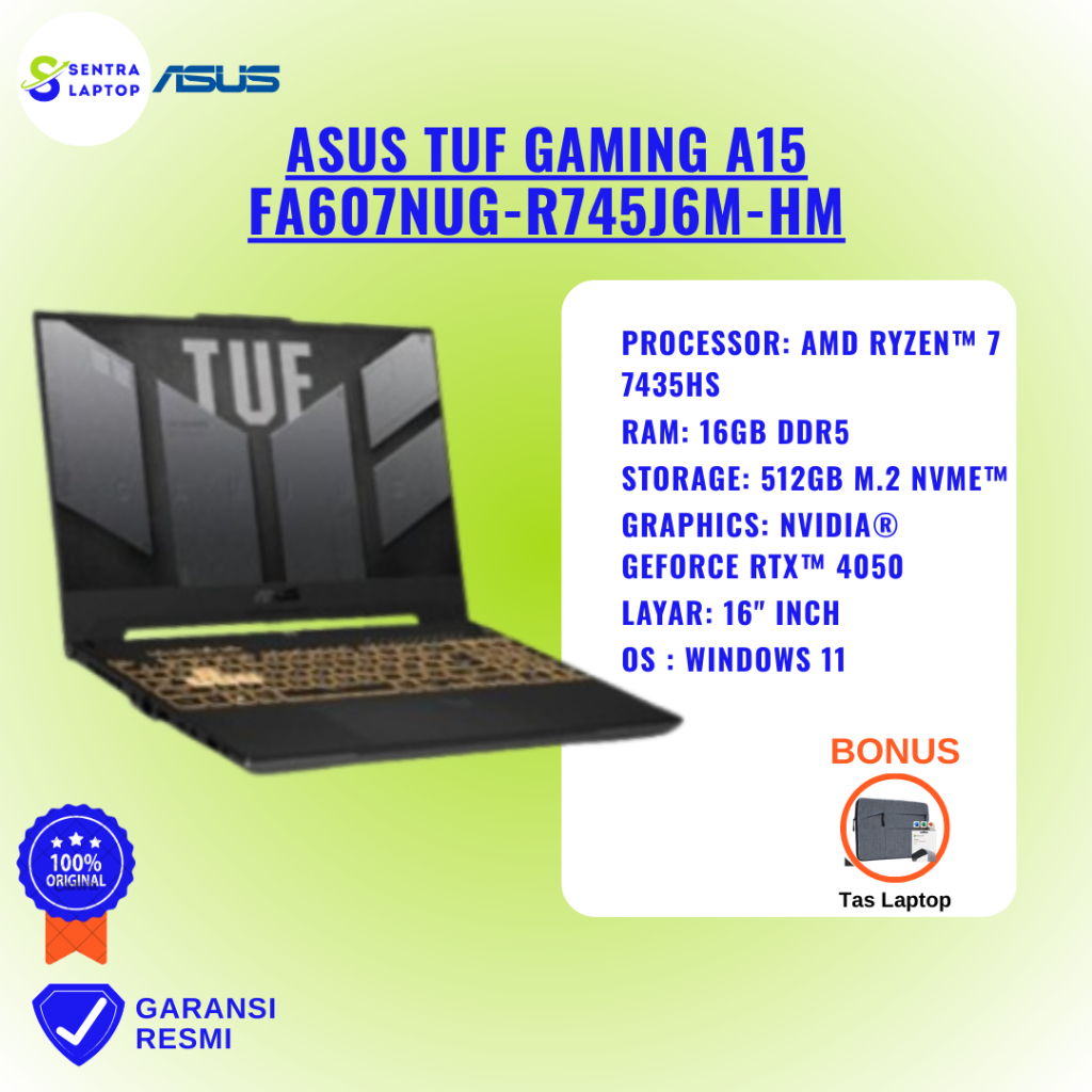 Asus TUF Gaming A16 FA607NUG R7 7445HS 16GB SSD 512GB 16 RTX4050