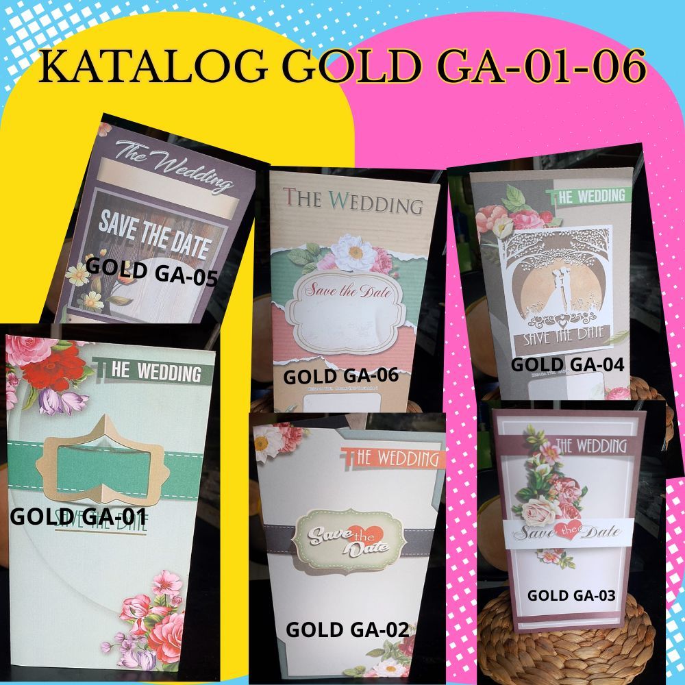 Blangko Undangan Kosong Free File Setting CorelDraw & Word - Seri GOLD GA-01-06 Terbaru Harga Murah 