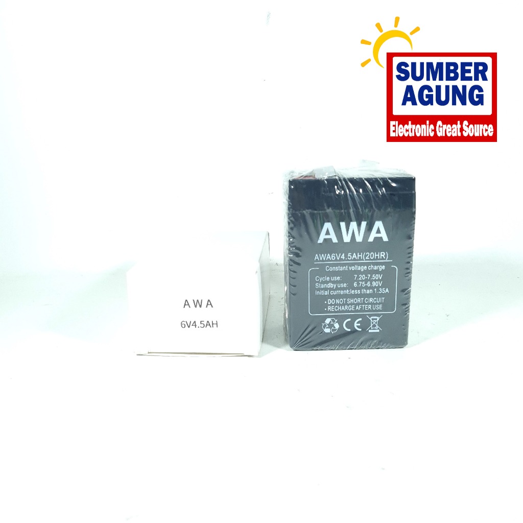 Aki 6v awa Aki Kering Recheargeable Battery Baterai 6V 6 Volt 4.5AH 4.5 AH Performa Tinggi Aki Seped
