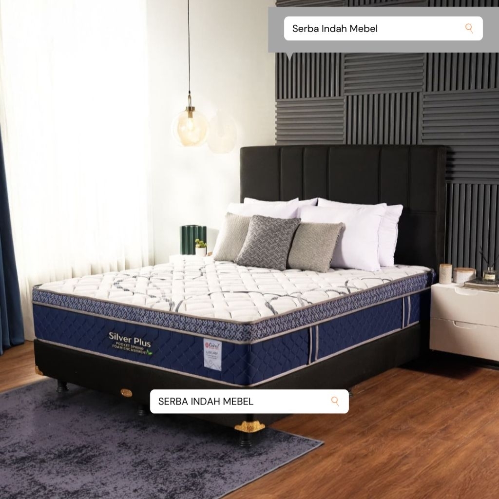 kasur springbed central silver plus pocket plustop 90cm 120cm 160cm 180cm 90 120 160 180 cm x 200 cm