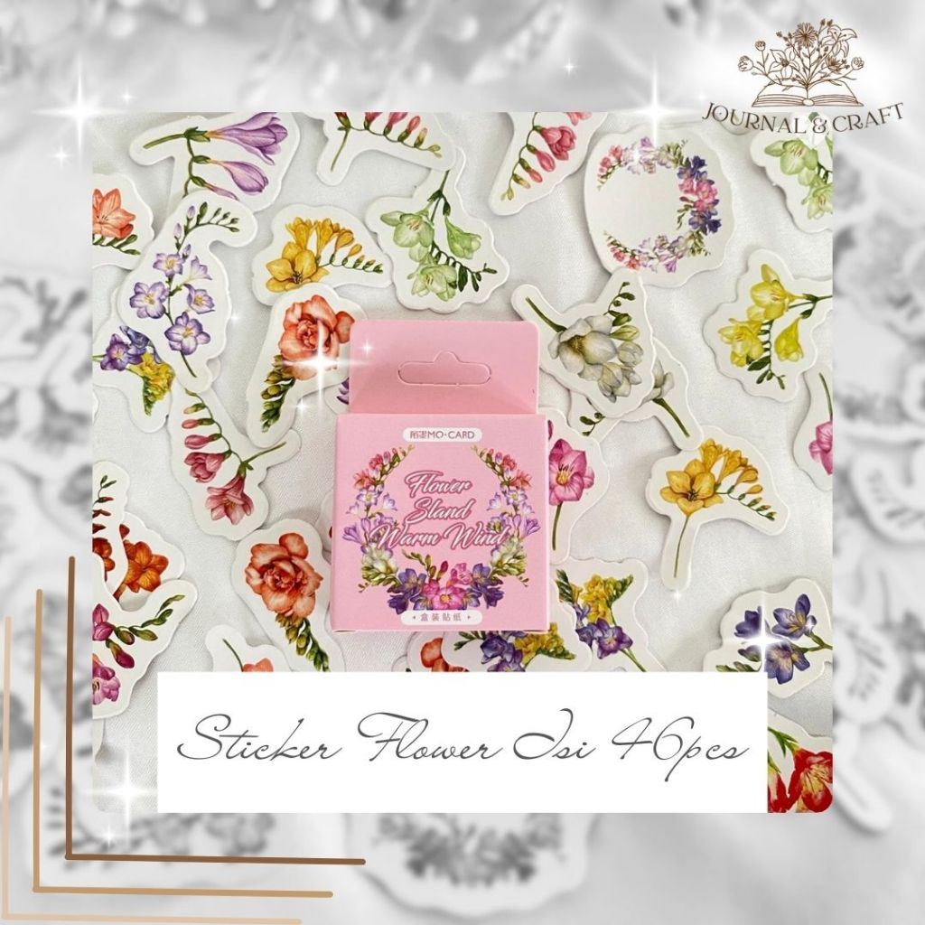 Sticker Flower Lucu Aesthetic DIY Scrapbook Sticker Lucu