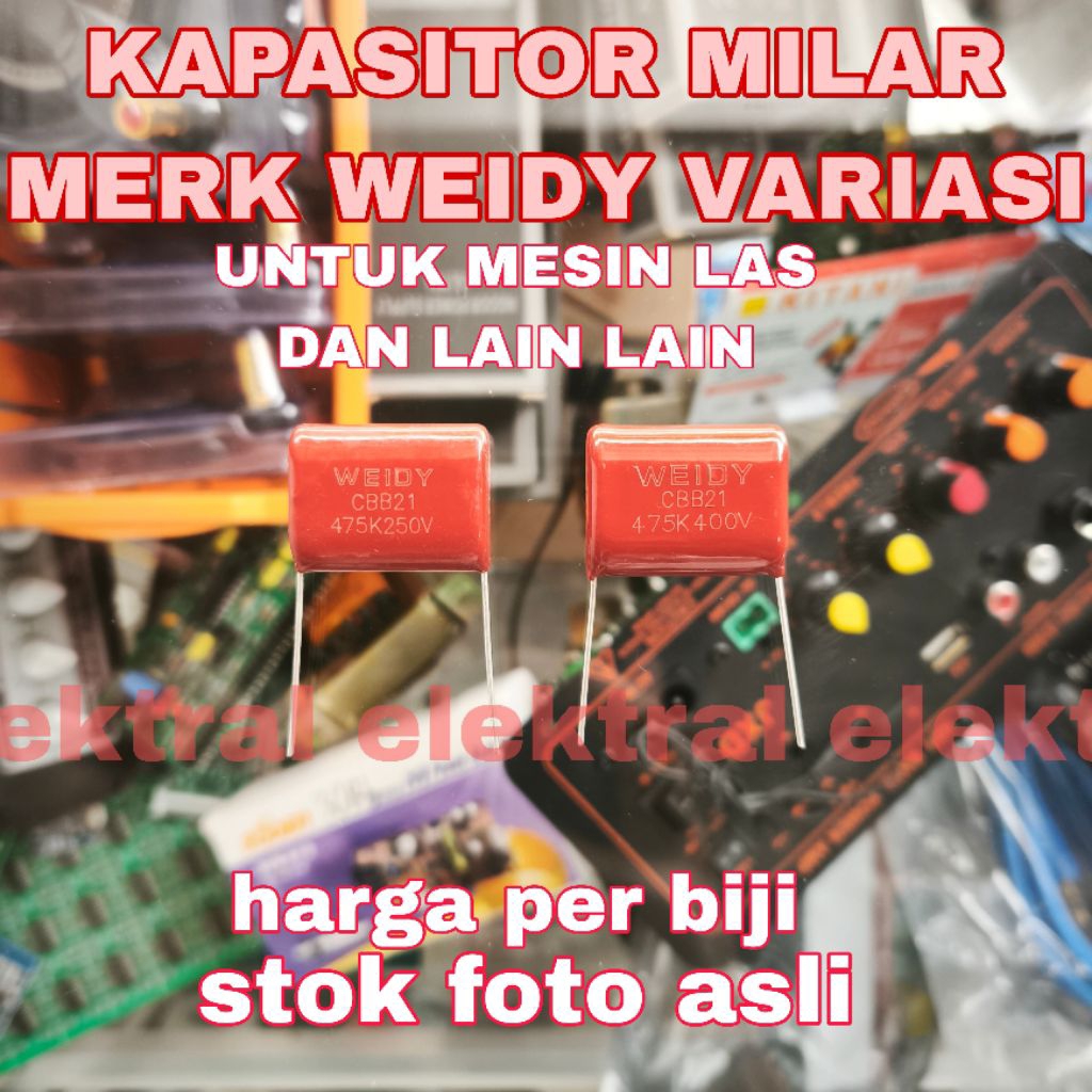 KAPASITOR Milar 475k 250V / 475K 400V untuk mesin las dll 475K250V 475K400V