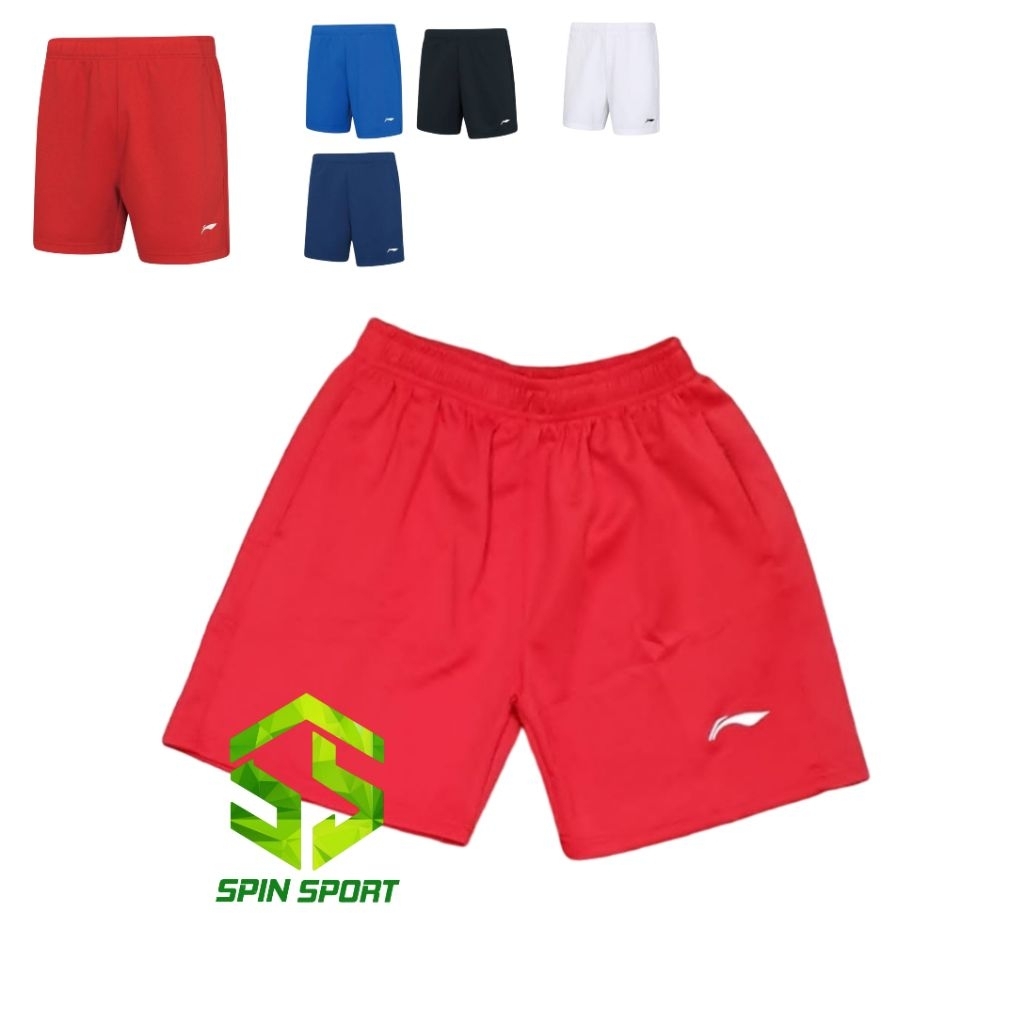 [CL7037 Merah Super] Celana Pendek Polos Badmintom Import Go Premium Bahan Tebal Dan Lembut Olahraga