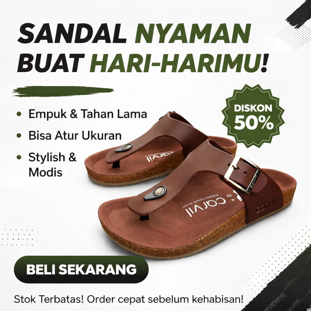 Serbu Sandal Pria CARVIL / Sandal Carvil Pria Original 100%