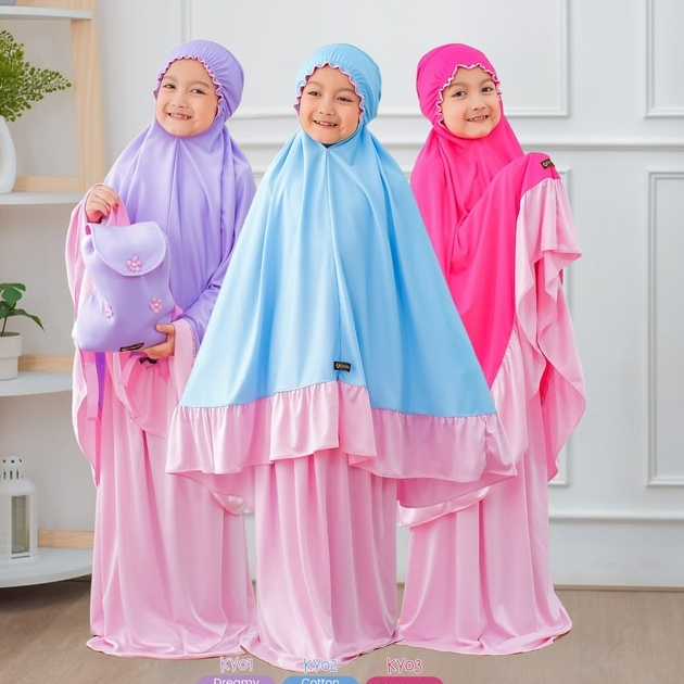 mukena anak cantik 1-10 tahun ||mukena renda jersy || set muslim anak perempuan