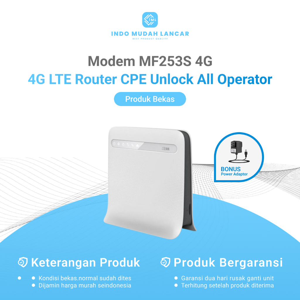 Modem ZTE MF253S 4G LTE Router CPE Modem+WiFi+Router+4G LTE Bekas Original