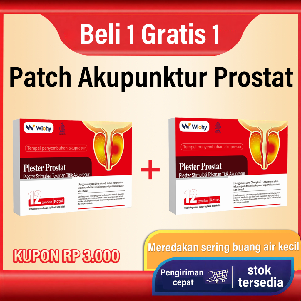 Plaster Prostat Plus Terapi Akupuntur, Alat Terapi Gejala Peradangan dan Pembesaran untuk Pria Dewas