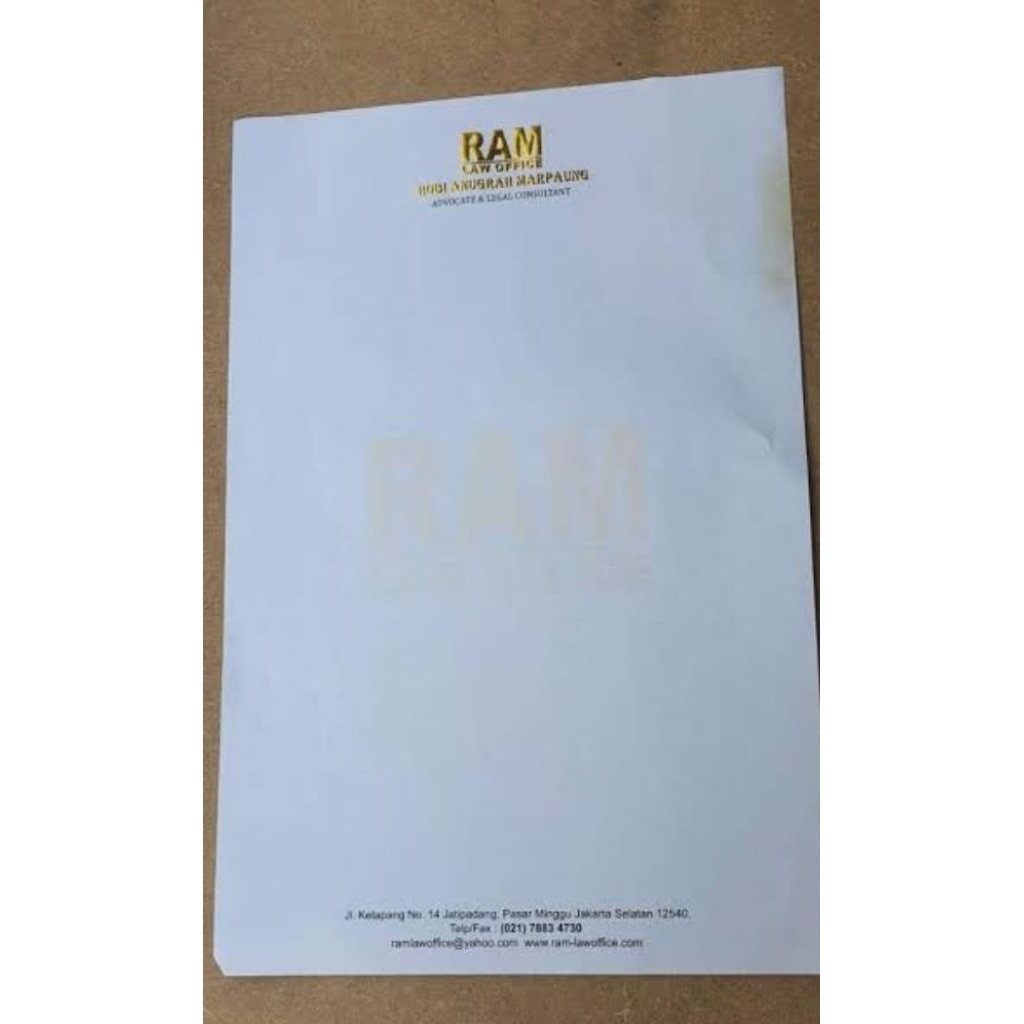 kop surat full color + foil emboss