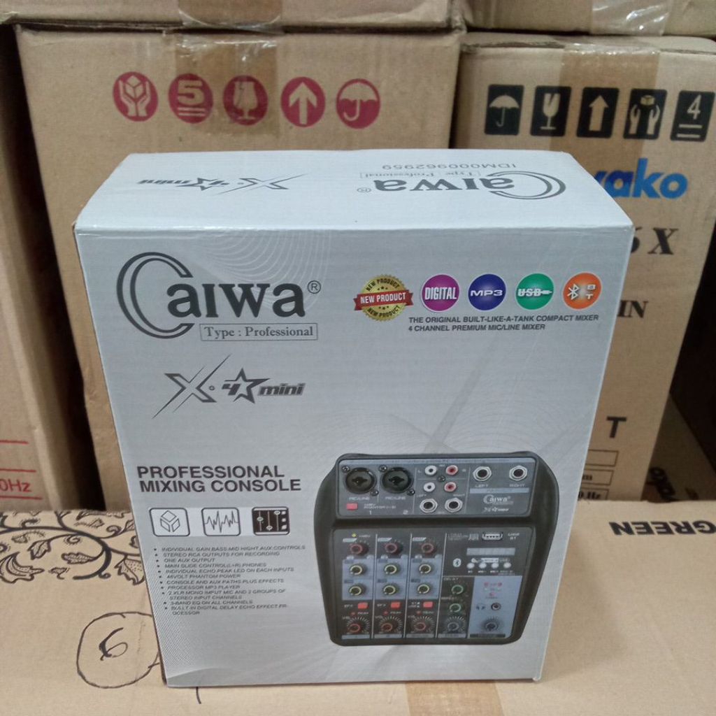 Mixer CAIWA X-4 Mini 4 Channel Mixer Audio Professional Fitur Lengkap HF_ELECTRONIC
