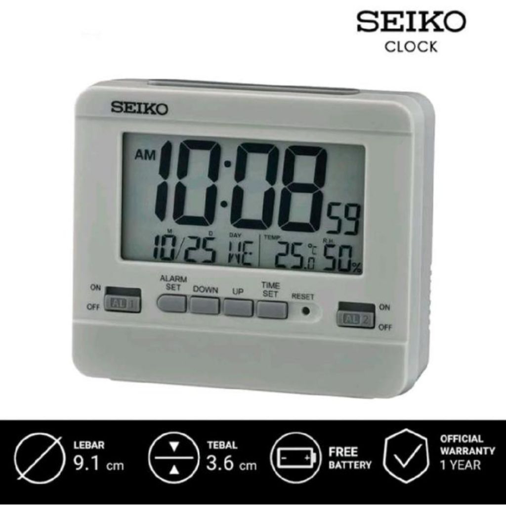 SEIKO JAM MEJA QHL 086 ALARM DIGITAL CLOCK
