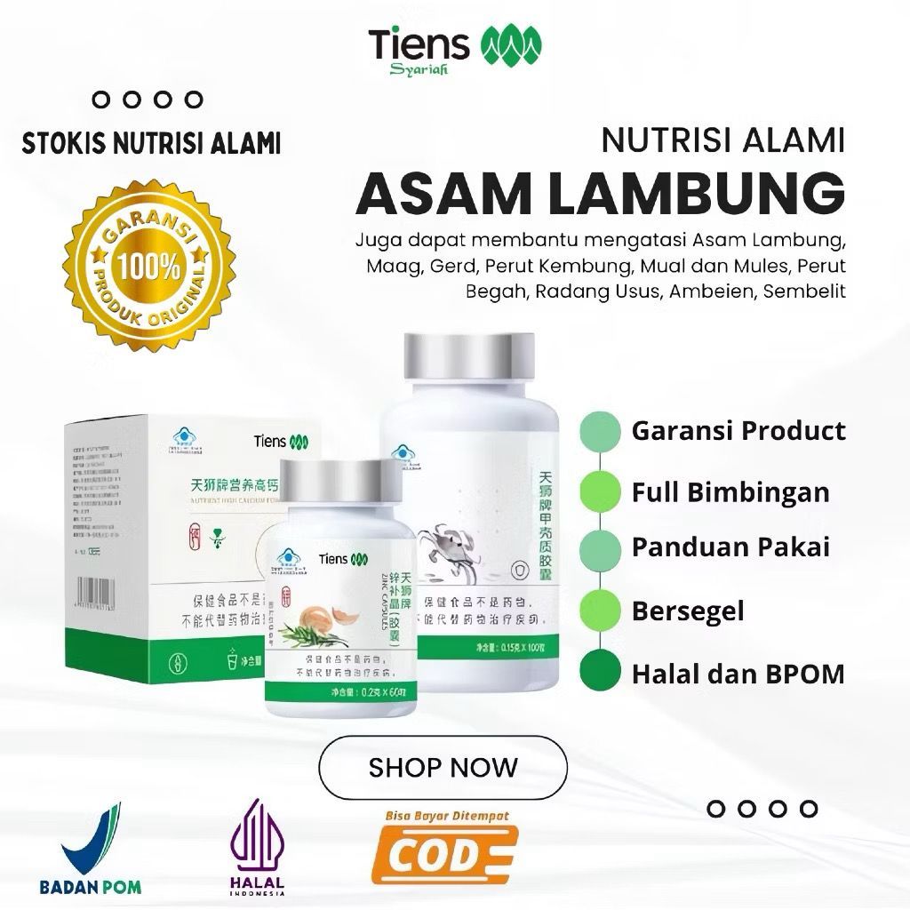 OBAT TCM HERBAL CHINA PAKET ASAM LAMBUNG GERD Kronis Gerd Anxiety - CHITIN CHITOSAN ZINC KAPSUL & CA