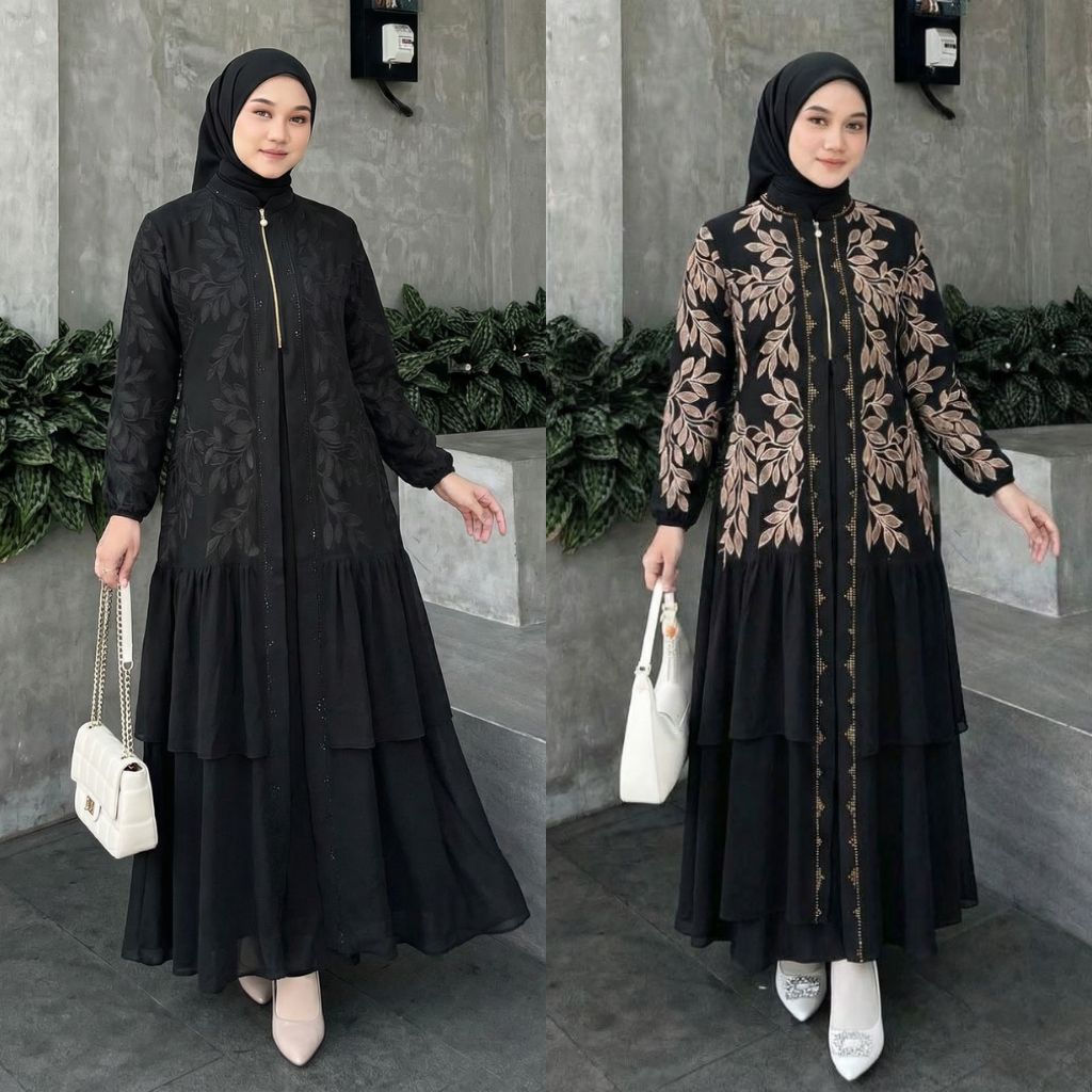 Hayra- Dress Gamis Wanita One Set Premium Jersey mix Ceruti Mewah Adem Dan Elegant atasan cantik 517