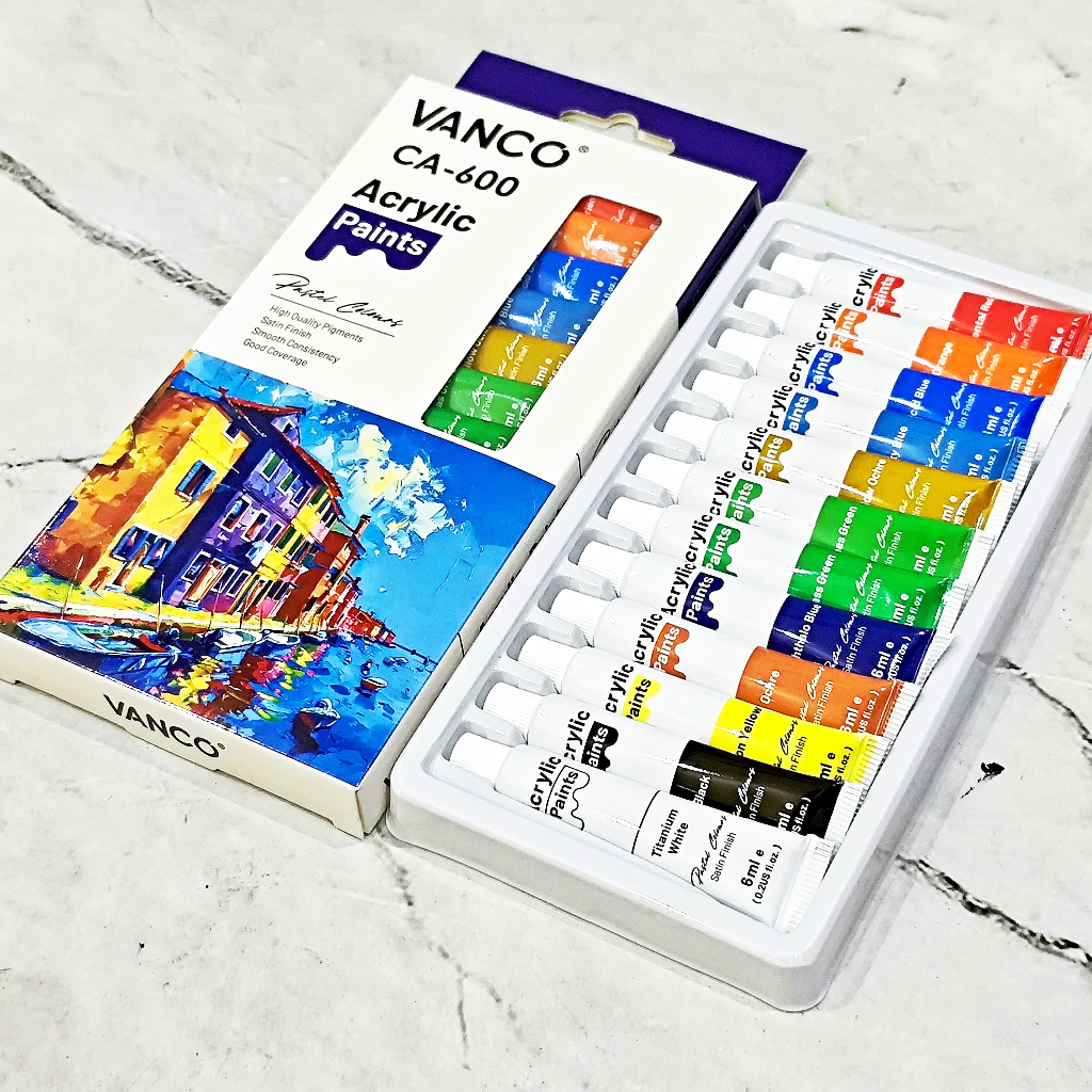 SATU SET ( 12 WARNA ) Cat Akrilik / Cat Acrylic Vanco