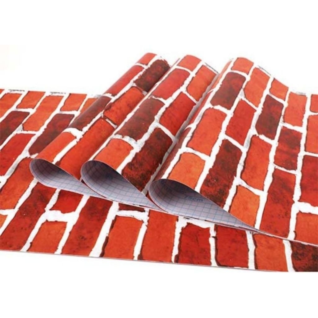 stiker tembok wallpaper wallsticker bata merah variasi