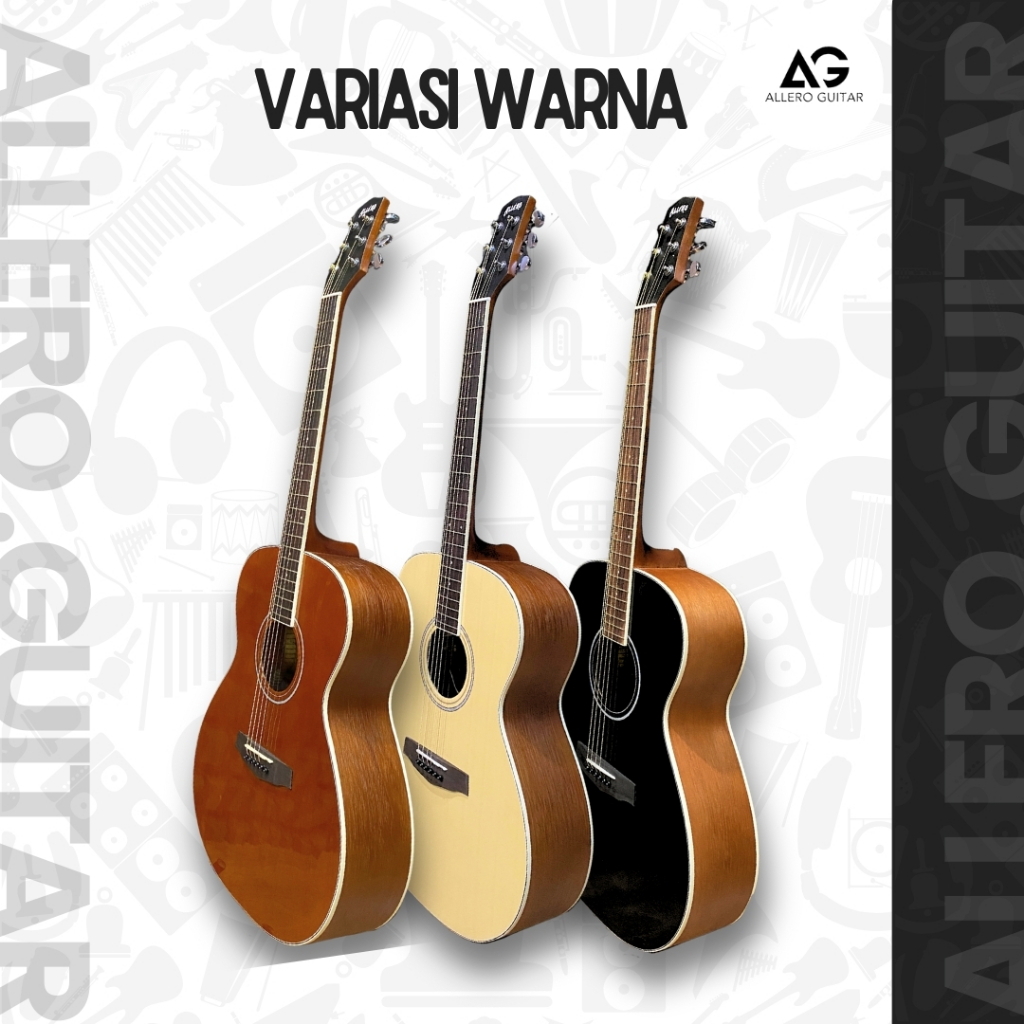 Gitar Akustik Elektrik ALLERO AG 201 Tanam Besi Dualaction Aktif