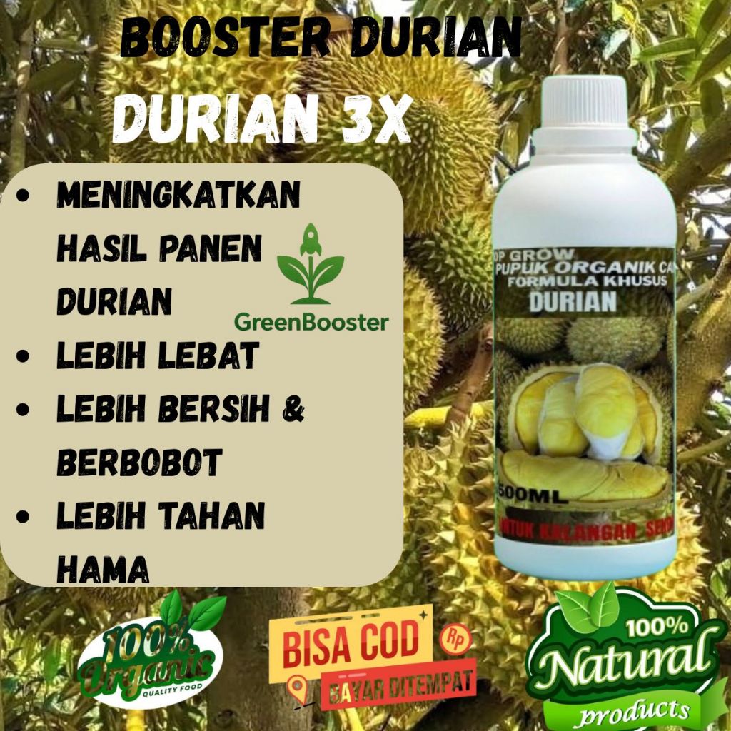 POC BOOSTER DURIAN Pupuk Pelebat, Perangsang Akar, pemacu pertumbuhan 100% ORGANIK KEMASAN 500ML,Boo