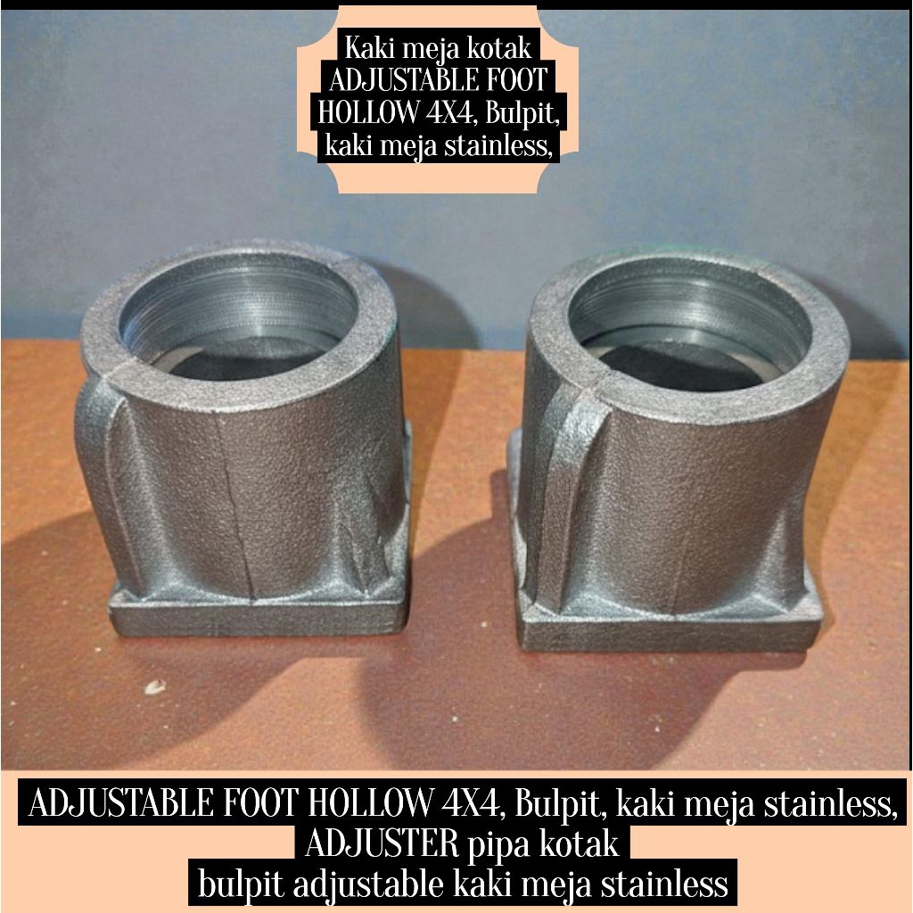 Kaki meja kotak ADJUSTABLE FOOT HOLLOW 4X4, Bulpit, kaki meja stainless,