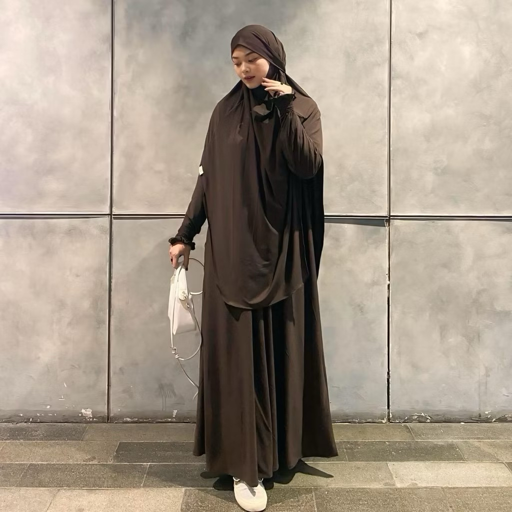 Abaya Set Khimar Mahogany Preloved