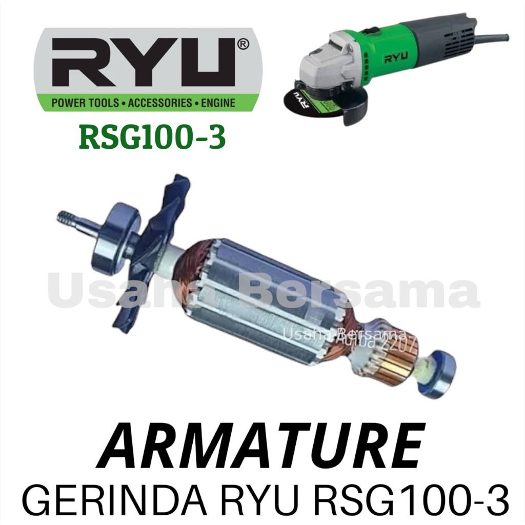 RYU ARMATURE GERINDA RSG100-3 ANGKER GERINDA ROTOR GURINDA RYU RSG 100-3 RSG1003 ORIGINAL