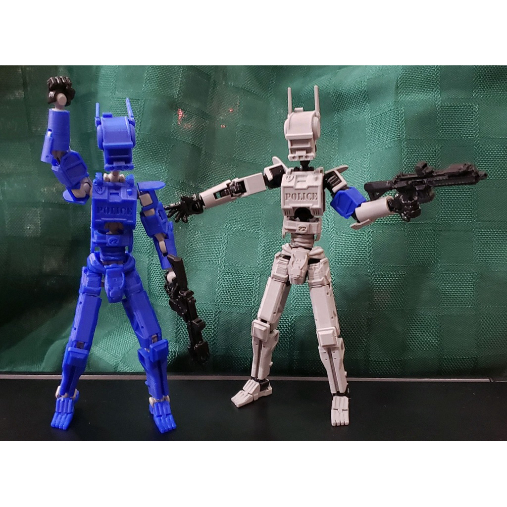 Action Figure Dummy 13 Chappie Police Edition Full Articulated 3D Print Frame and Armor Set Robot Ko