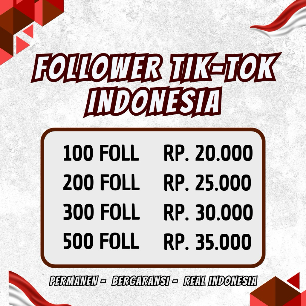 FOLLOWER REAL AKTIF INDONESIA FOLL TIKTOK AKTIF FULL INDONESIA PERMANEN DAN BERGARANSI
