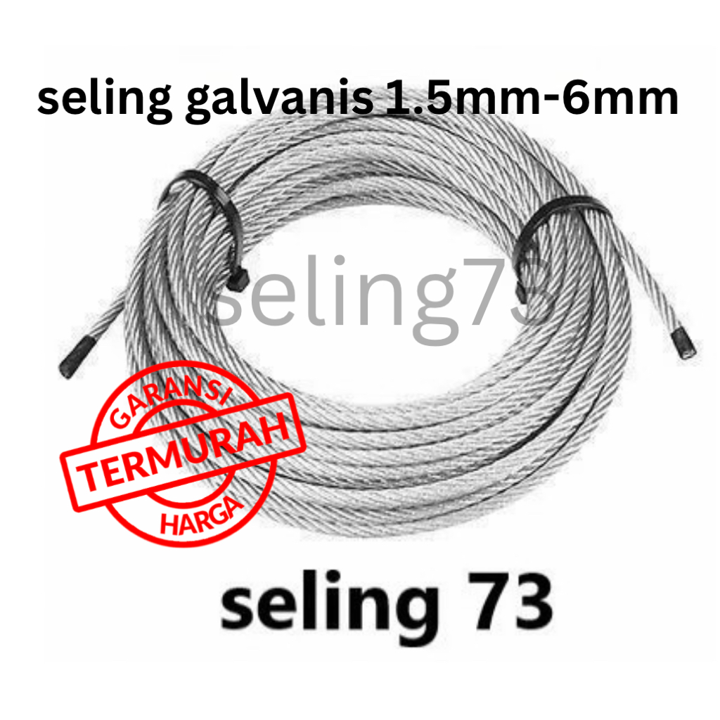 Kawat seling baja galvanis / Wire Rope Galvanis / Kawat Sling Galvanis 1.5mm , 2mm , 3mm , 4mm , 5mm